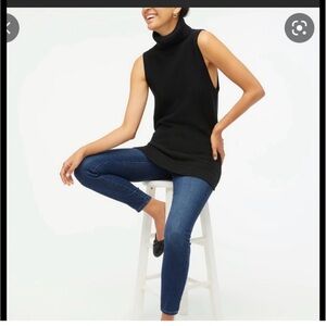 J. Crew Tan colored  Sleeveless Turtleneck Tunic Length sweater, Size Medium